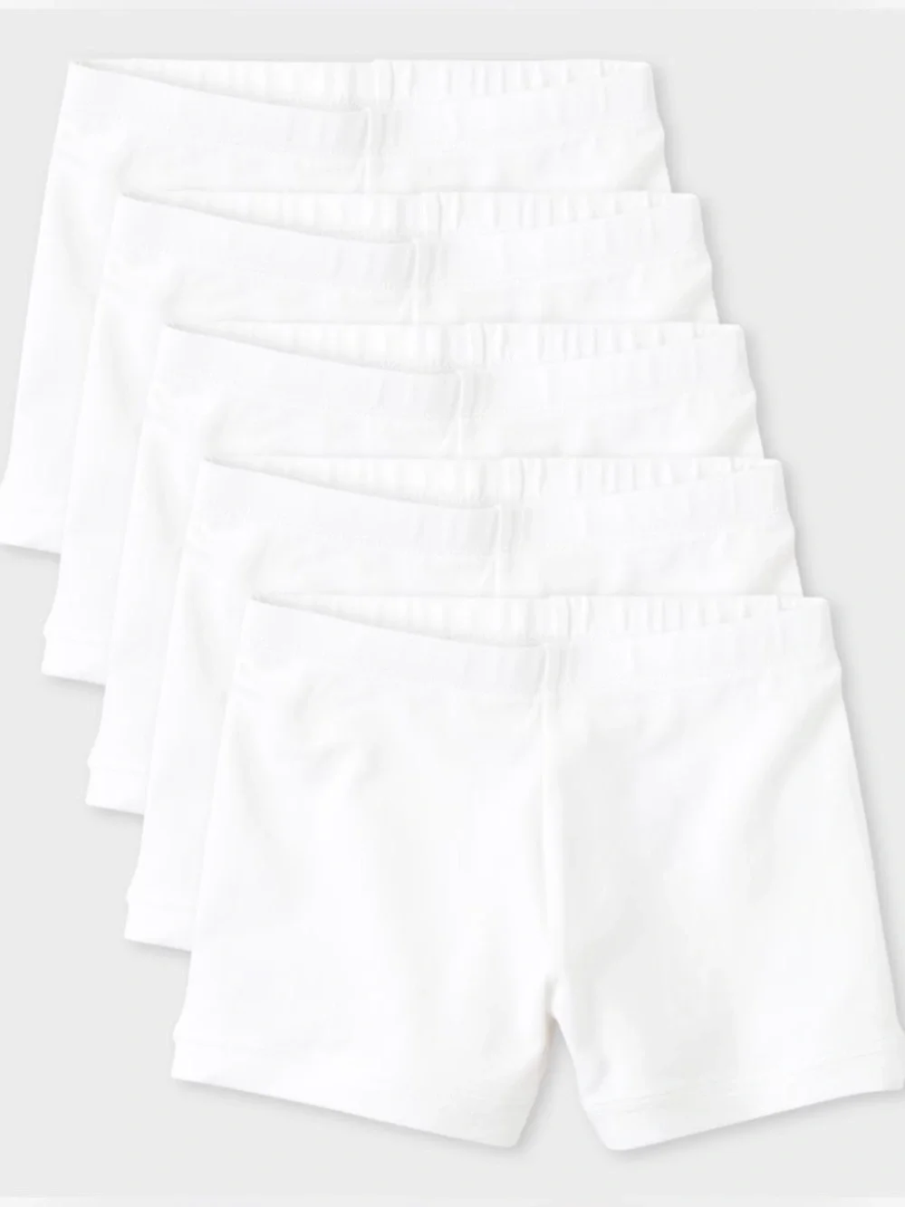 New The Children’s Place Girls XS 4 Cartwheel Shorts 5-Pack White